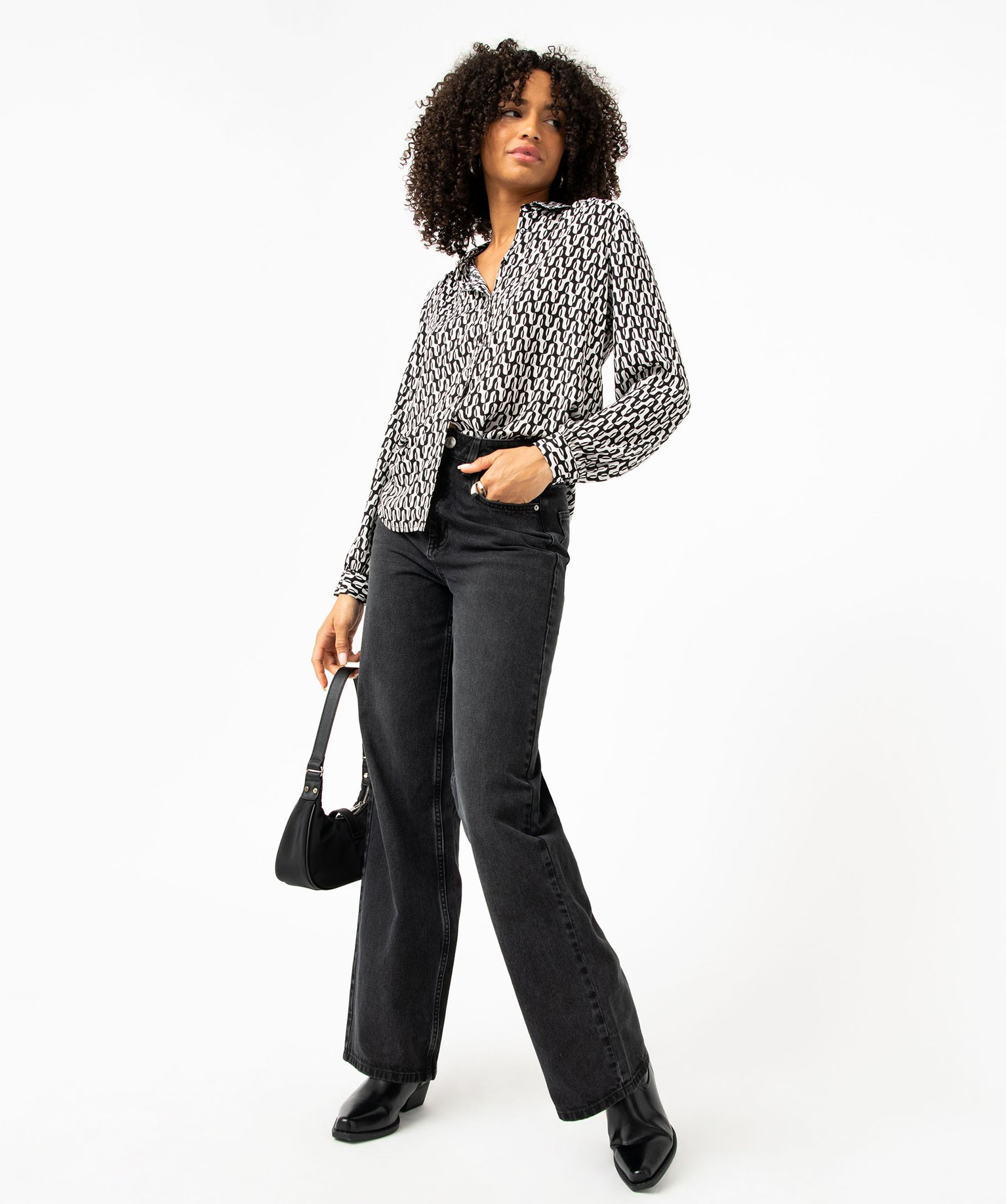 Chemise imprimée à manches longues femme imprime | GEMO