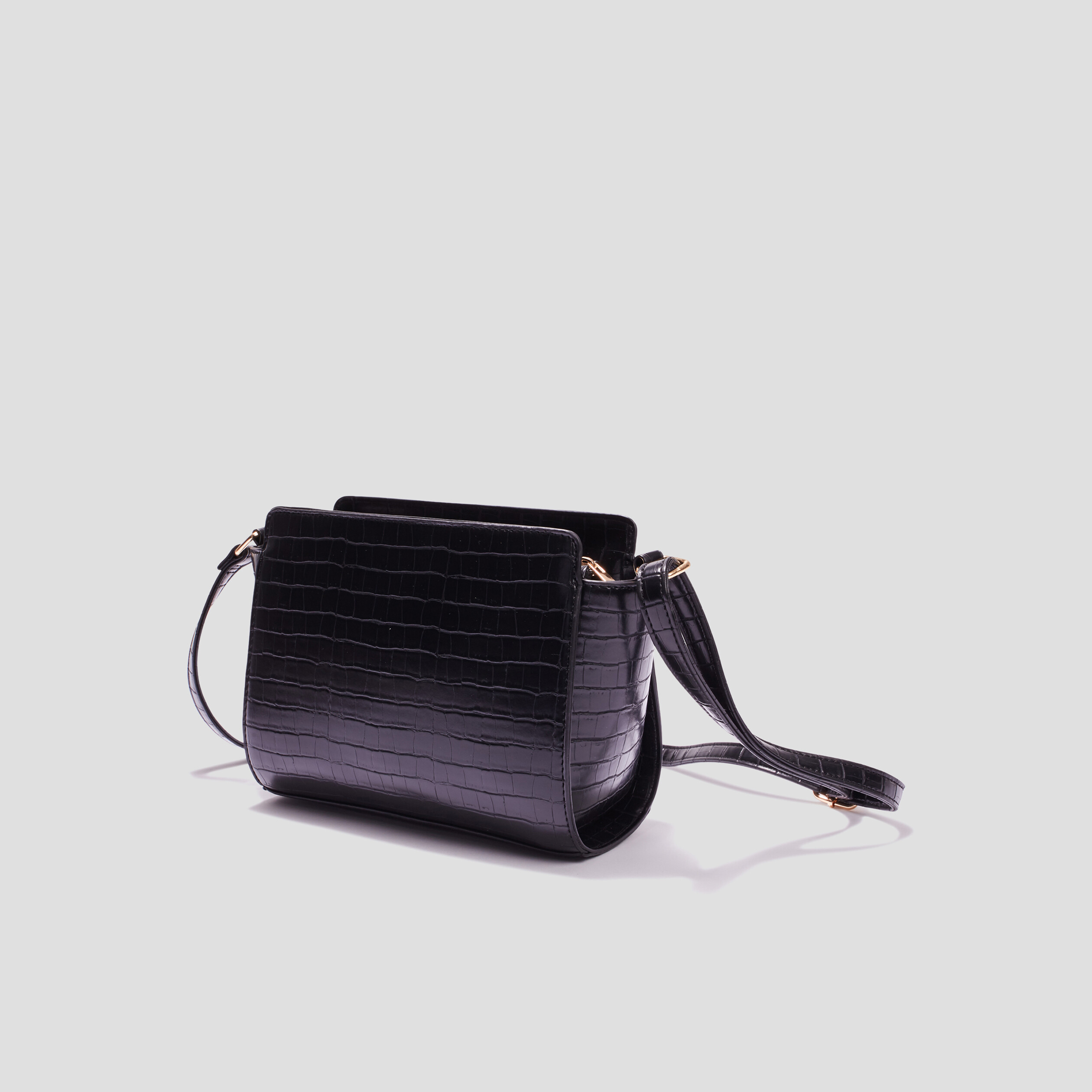 Sac à bandoulière texturé noir femme | La Halle