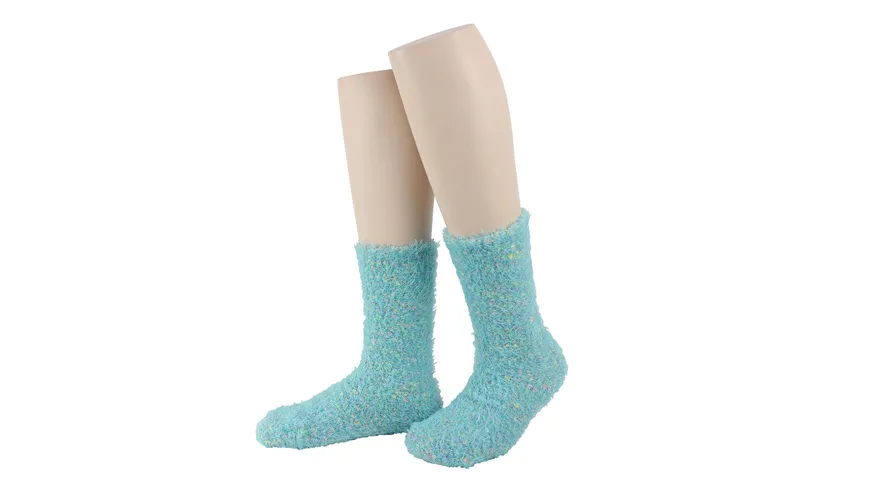 MOVE UP Damen Wende-Kuschelsocken lagune