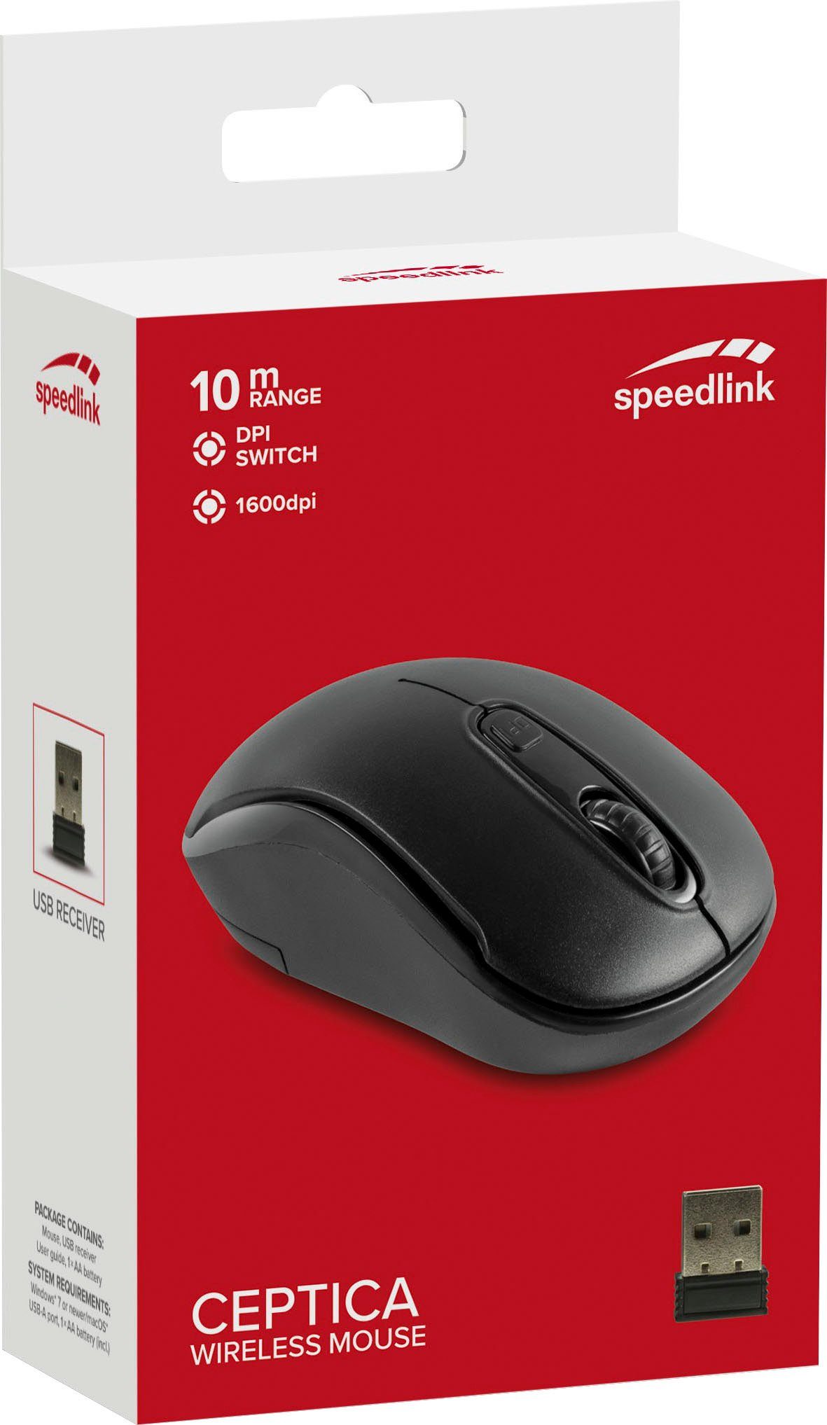 Speedlink CEPTICA Wireless Maus (kabellos, Für Links- und Rechtshänder)
