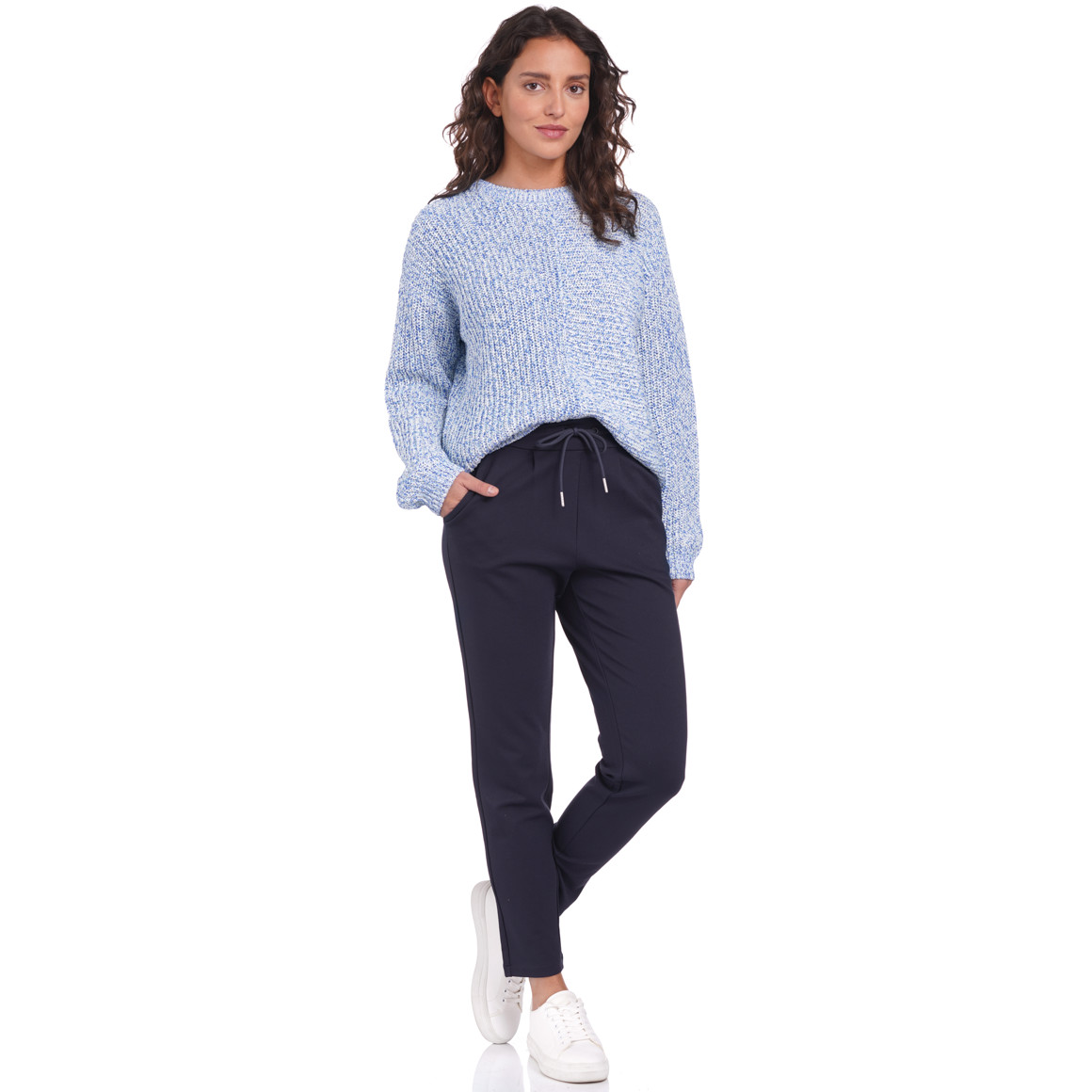 Damen Strickpullover mit Rundhalsausschnitt