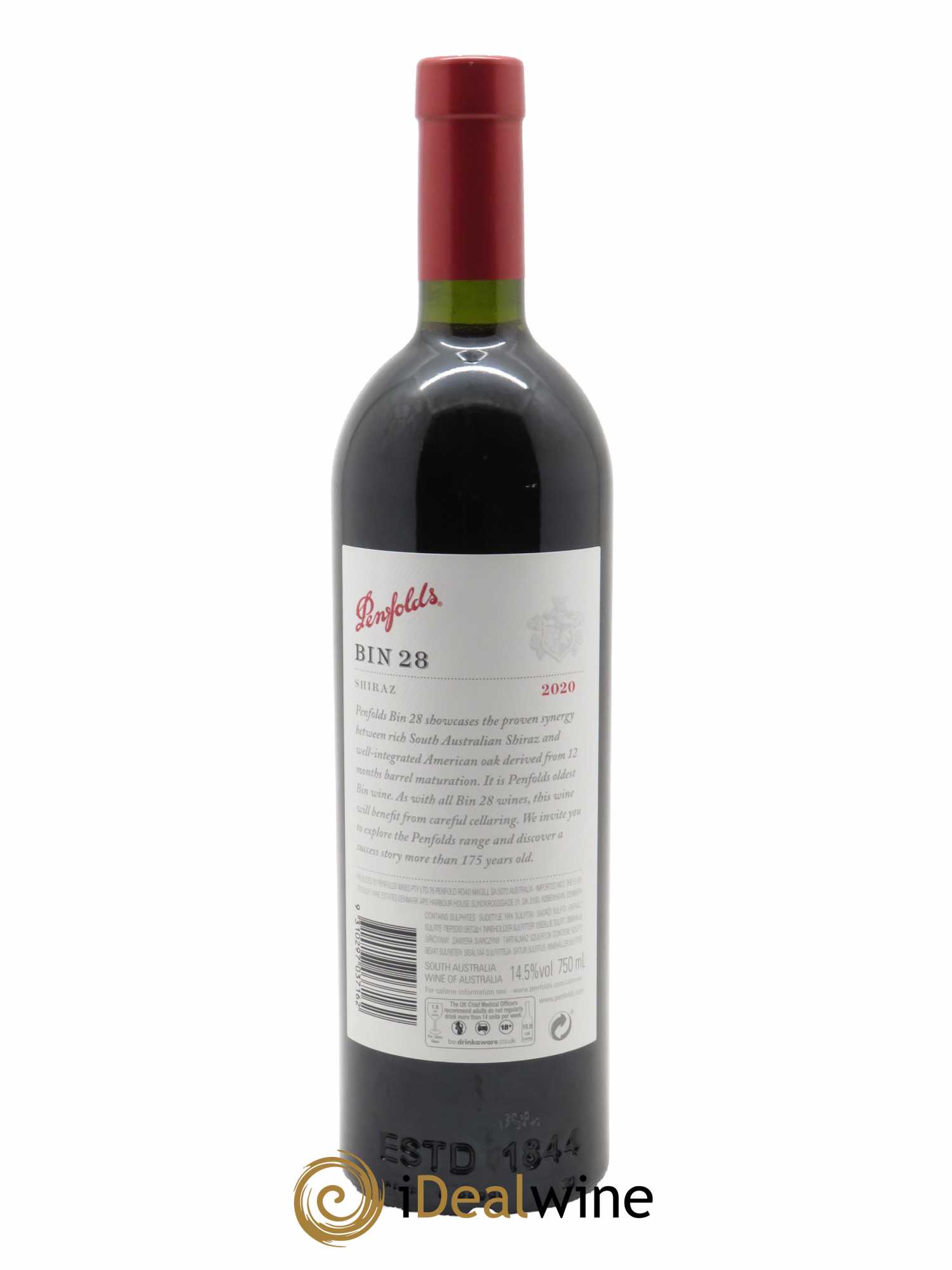 South Australia Penfolds Wines Bin 28 Shiraz  2020 - Lot de 1 Bouteille