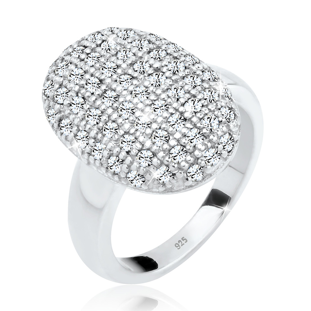 Elli PREMIUM Elli PREMIUM Bague Cocktailring Kristalle 925 Silber Bague