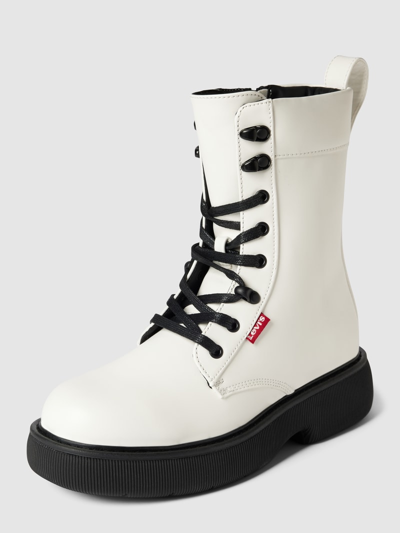 Schnürboots mit Reißverschluss Modell 'JOSS' in weiß