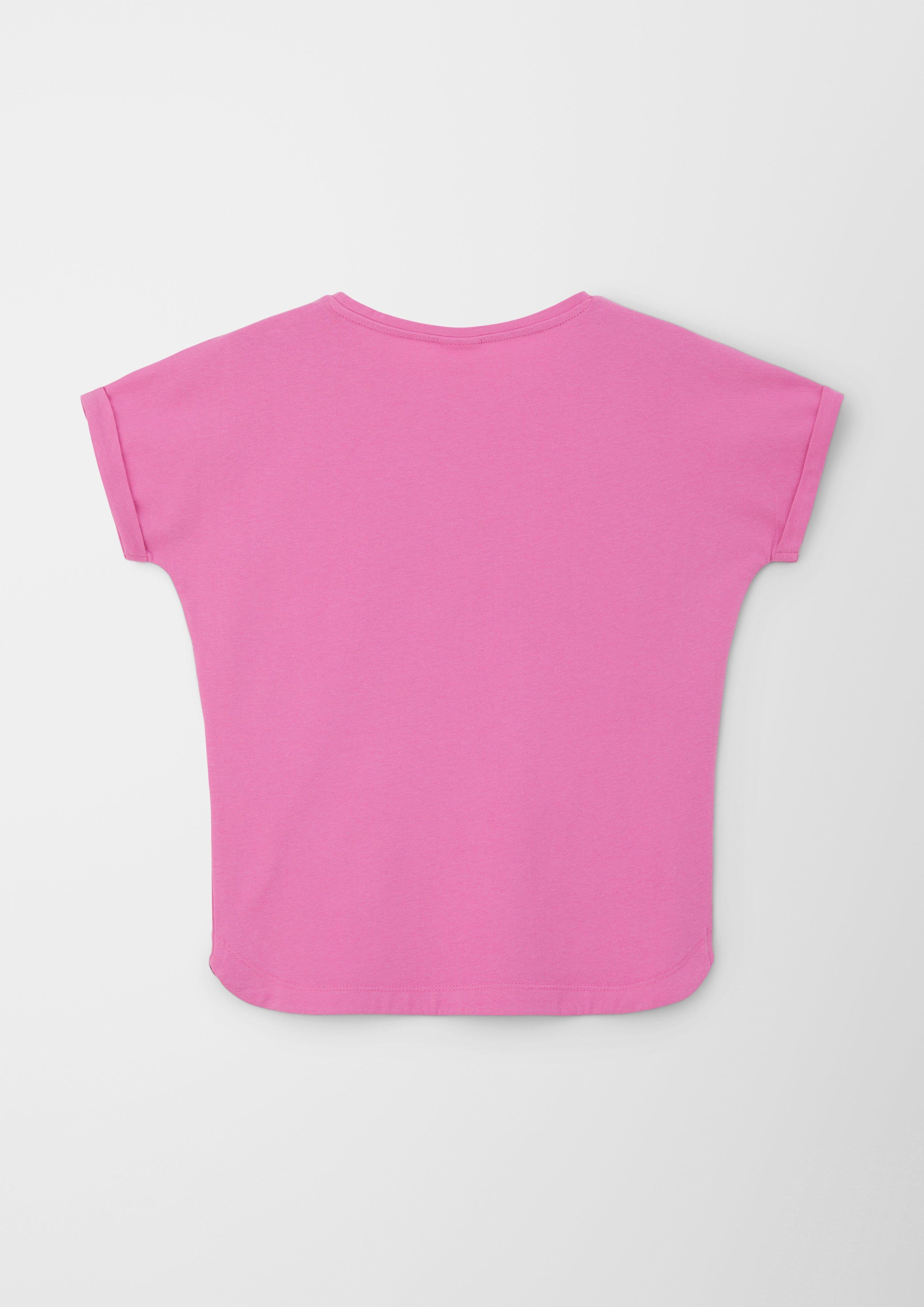 T-Shirt mit gummiertem Print  2128008-4451