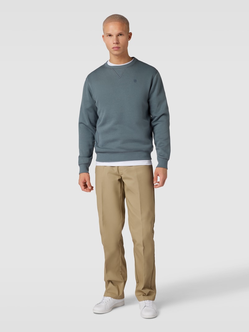 Sweatshirt mit Logo-Stitching Modell 'Premium' in helltürkis