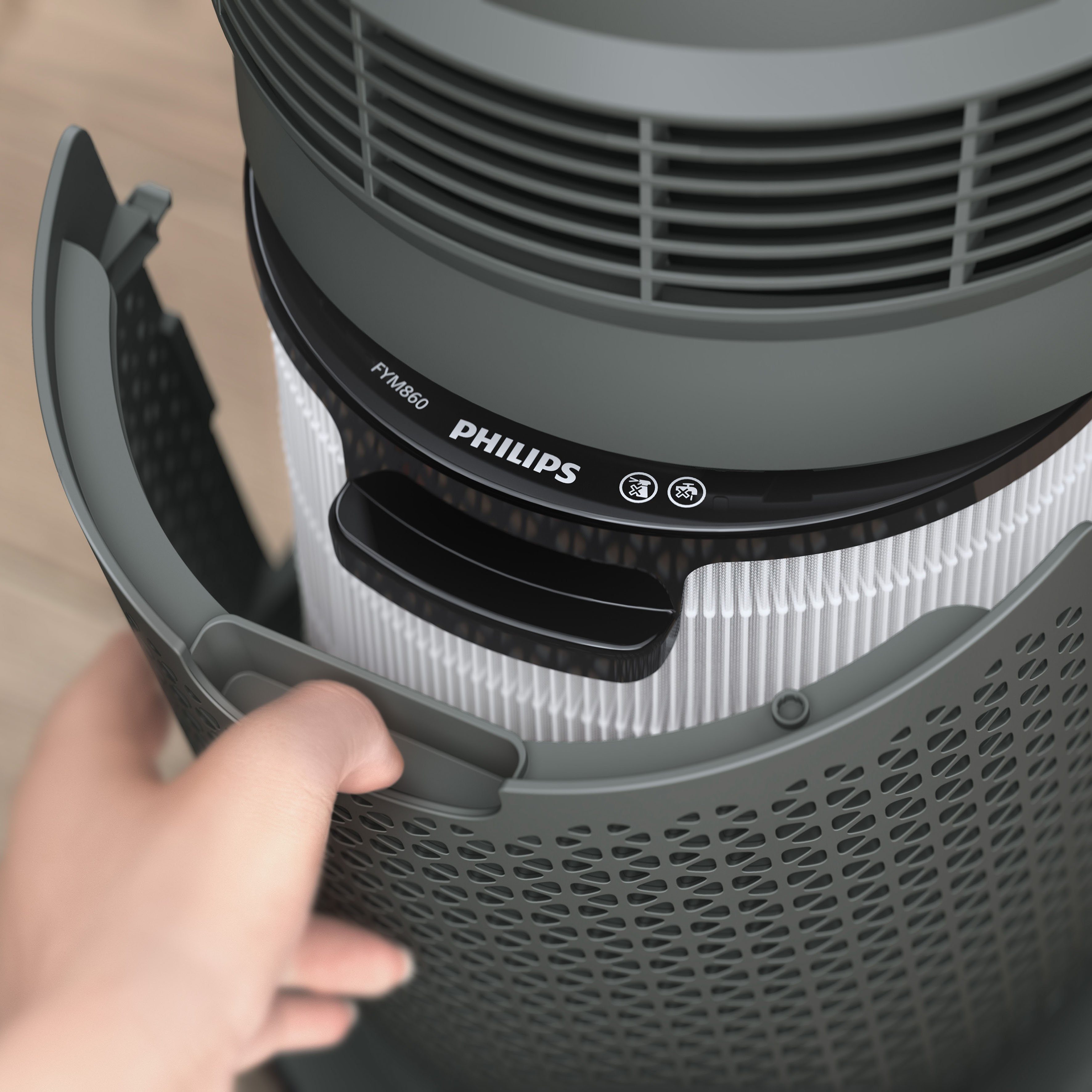 Philips Luftreiniger AMF870/15 Air Performer 8000 Serie, für 70 m² Räume, 3in1 Heiz- und Kühlfunktion, für Allergiker geeignet