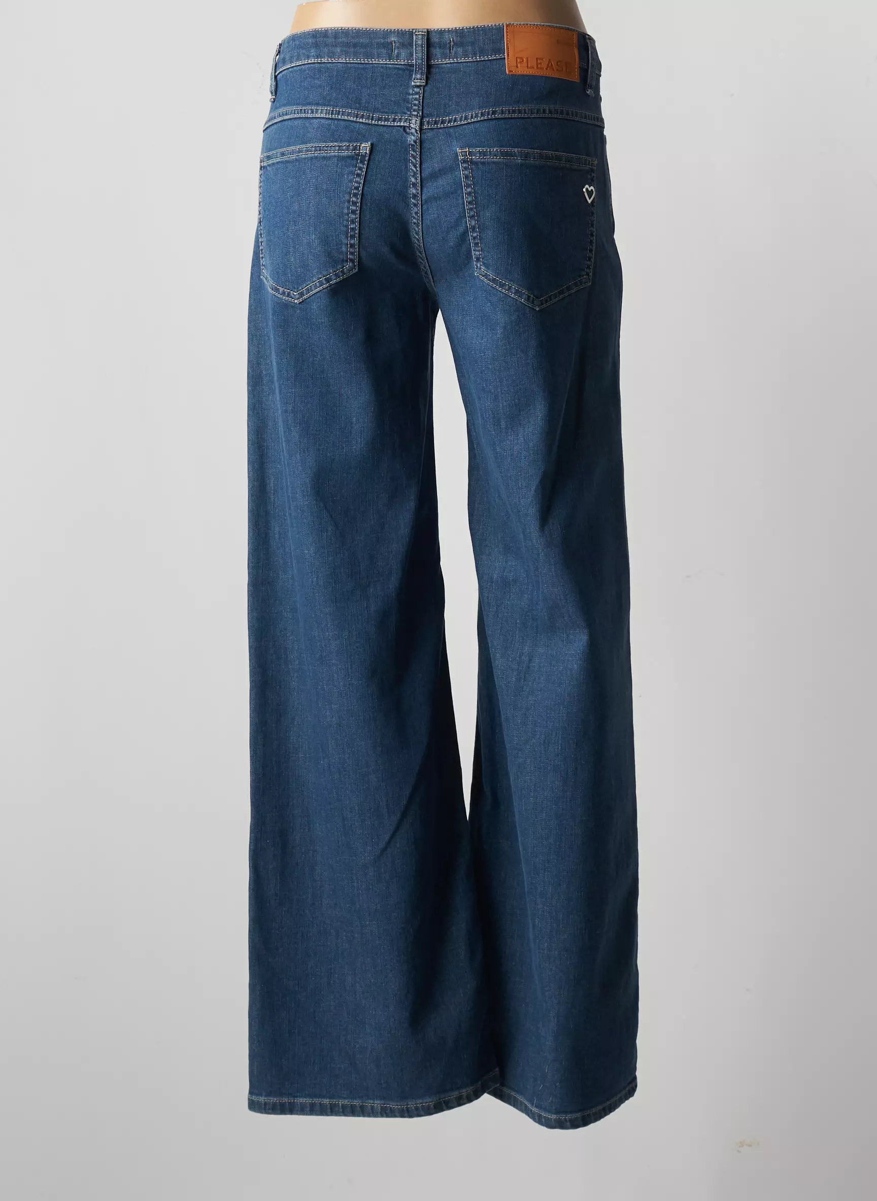 Please Jeans Coupe Large Femme couleur bleu