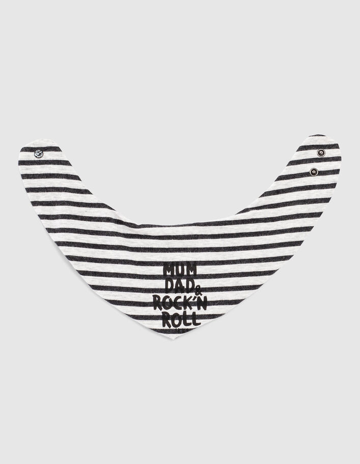 Bavoir mastic chiné print rock coton bio bébé