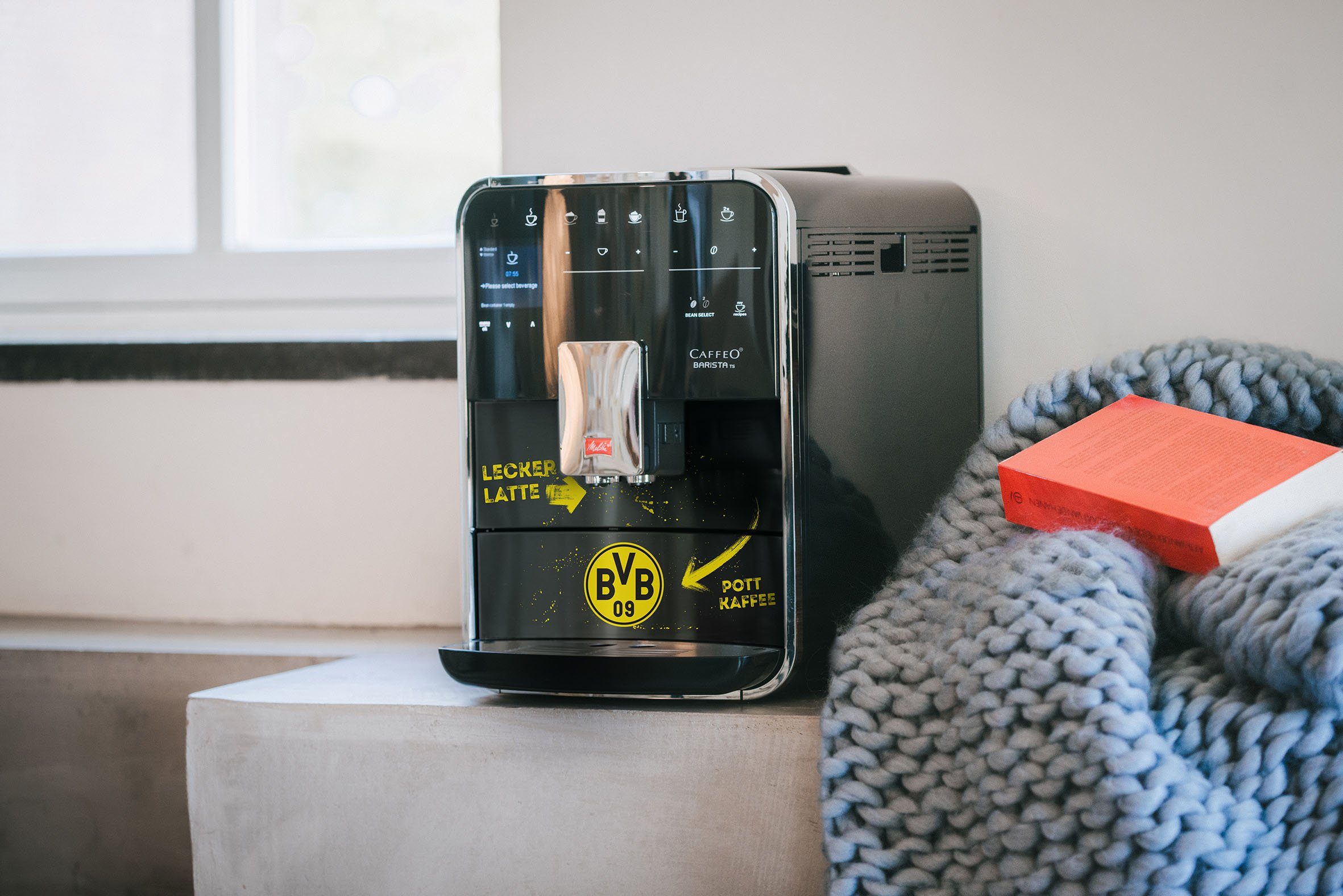 Melitta Kaffeevollautomat Barista TS Smart® BVB-Edition, Für Fans des Borussia Dortmund, 21 Kaffeerezepte & 8 Benutzerprofile