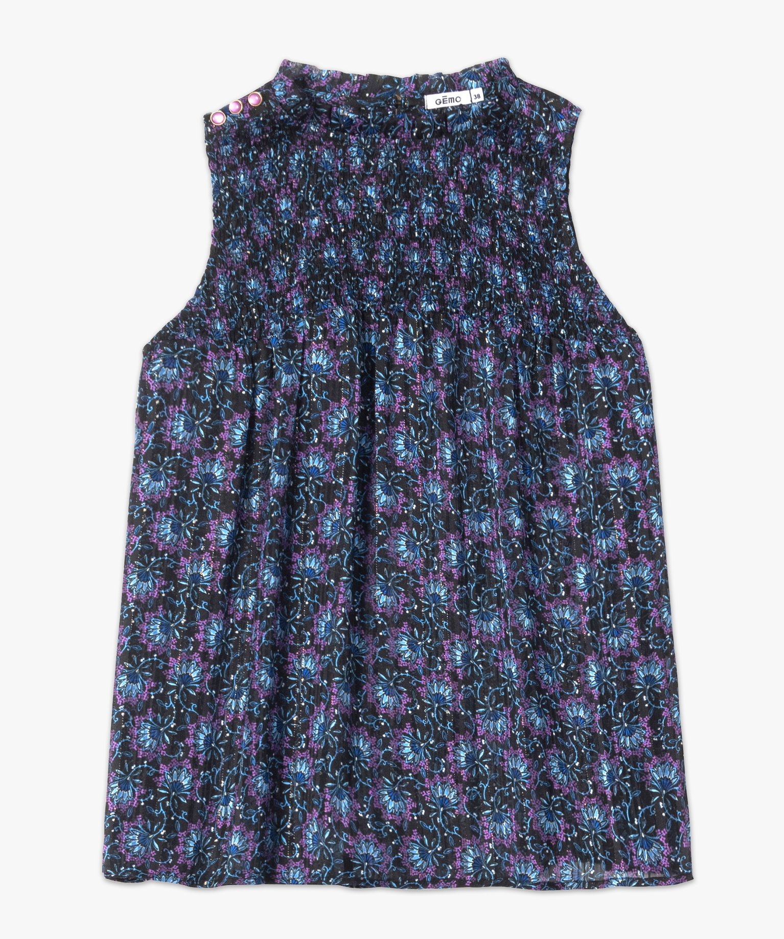 Blouse femme imprimée sans manches imprime | GEMO