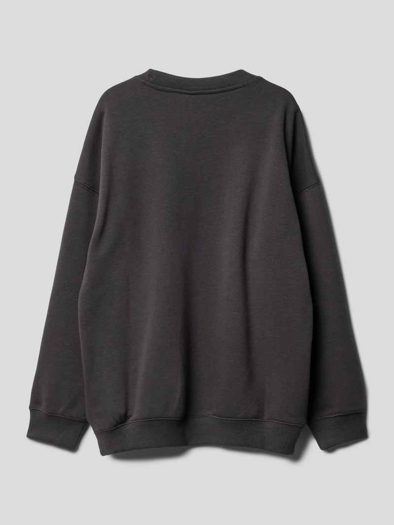 Sweatshirt mit Label-Print Modell 'Rochester' in graphit
