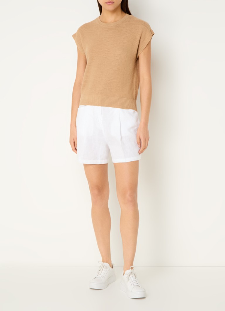 Benetton Fine-knit top in linen blend