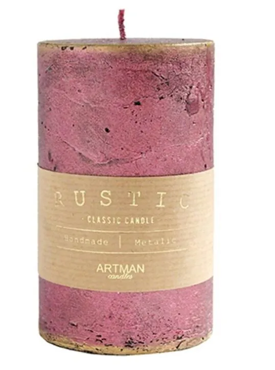 „Artman Candles“ kaimiško kvapo žvakė, patinuota, bordo spalvos, vidutinio dydžio