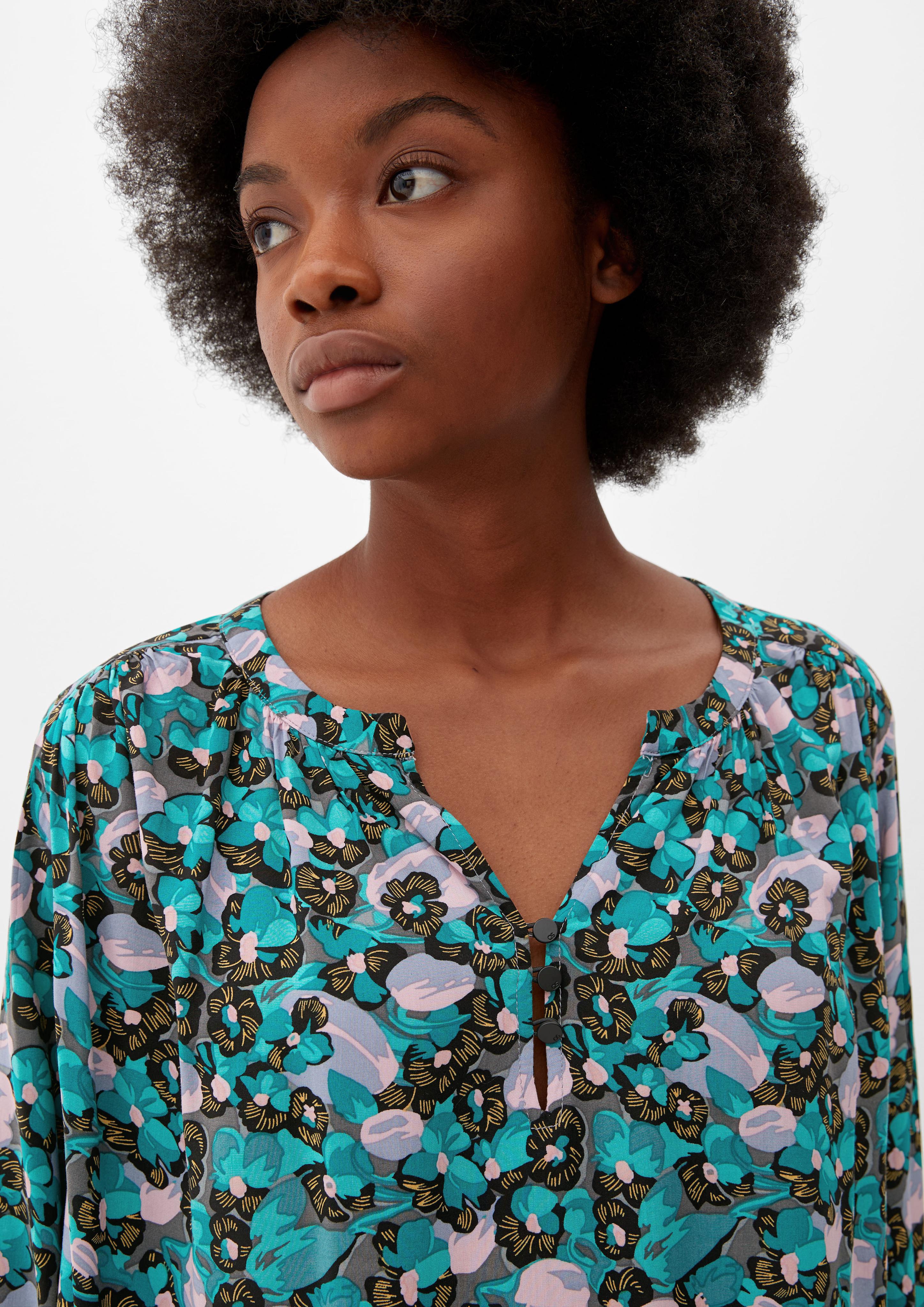 Viskosebluse mit Alloverprint  2117729-52A2