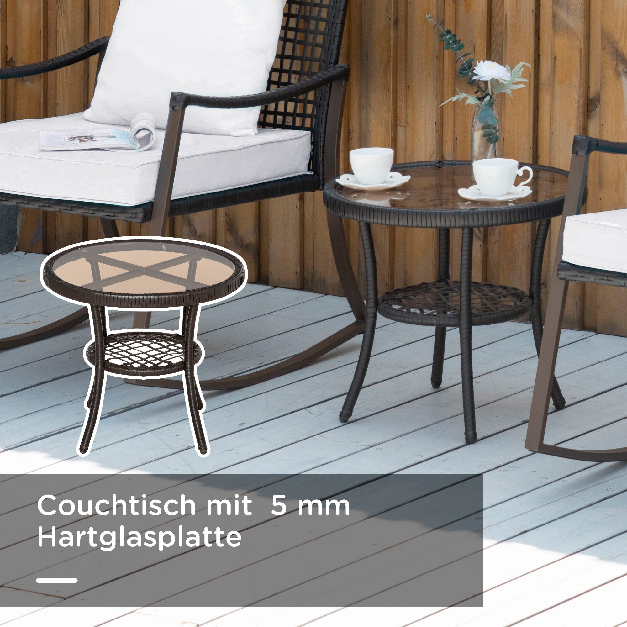 Outsunny Schaukelstuhl Set