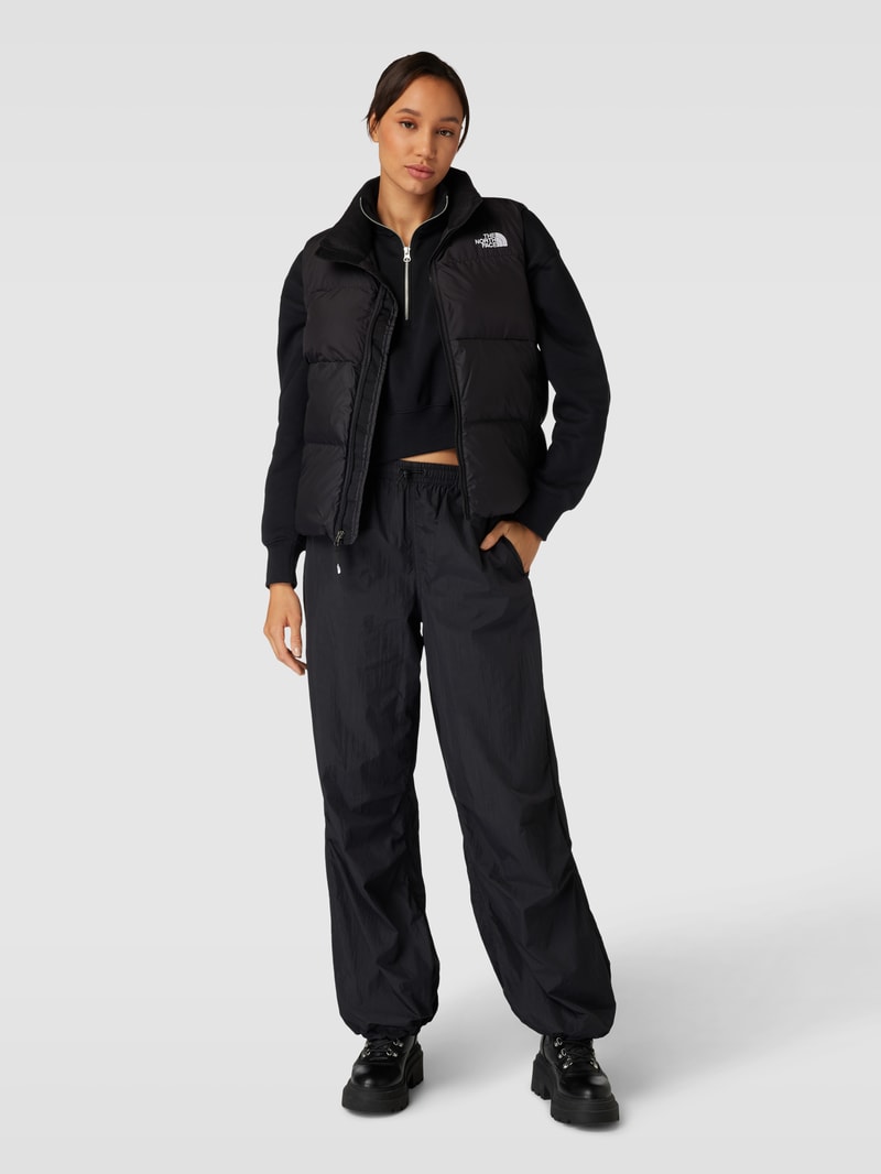 Steppweste mit Label-Stitching Modell 'Saikuru' in schwarz