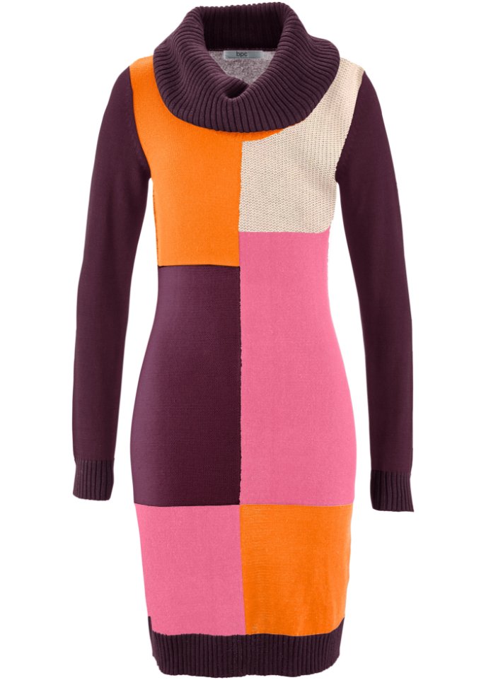 Knieumspielendes Strickkleid, Langarm