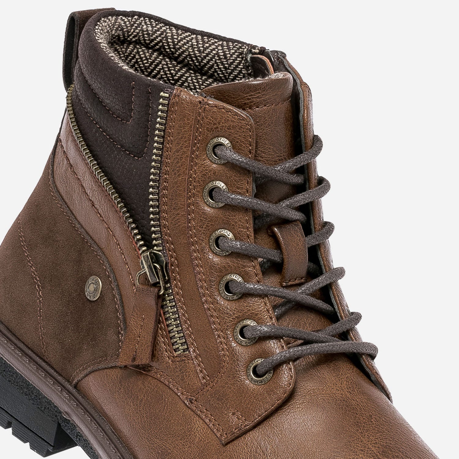Boots à lacet cognac avec zip