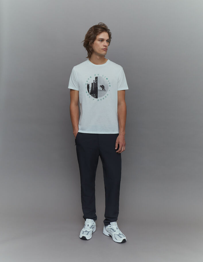 T-shirt blanc visuel buildings DRY FAST Homme