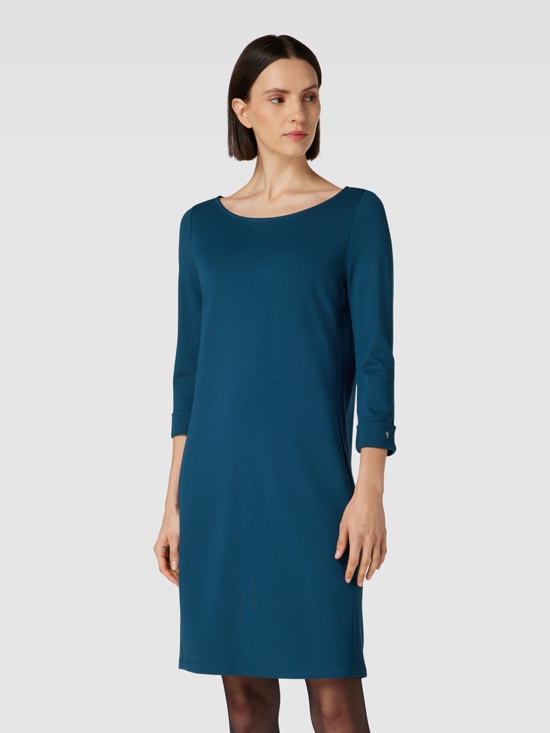 Minikleid mit 3/4-Arm und Rundhalsausschnitt in petrol