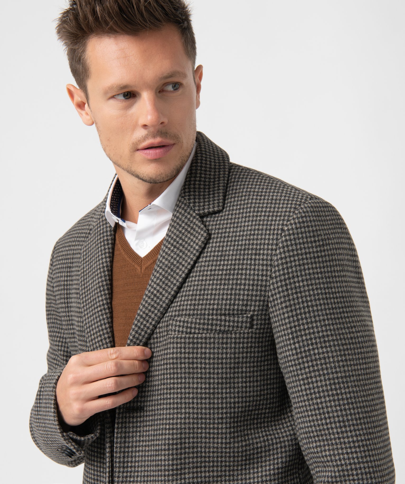 Manteau homme court fermeture 3 boutons gris | GEMO