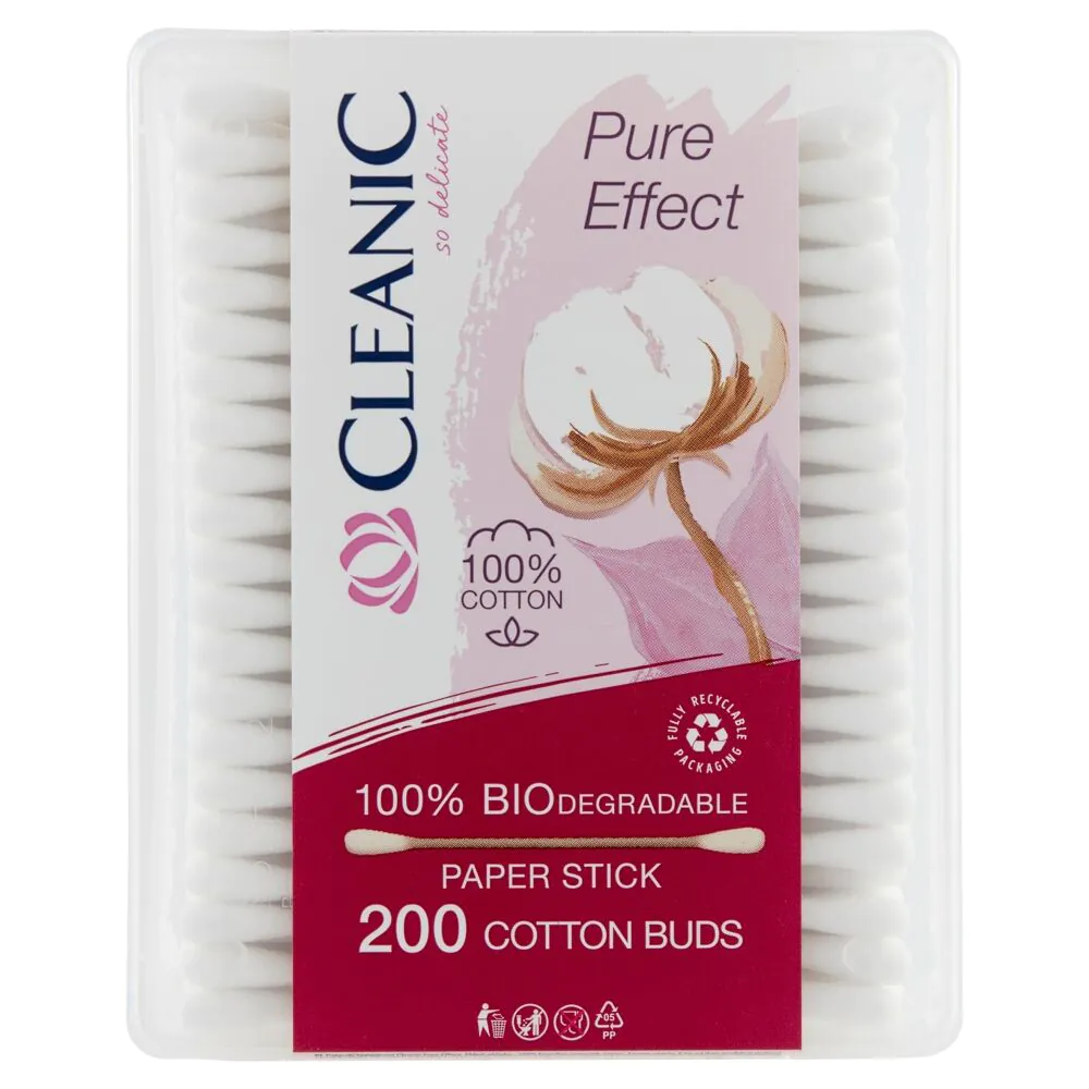Βαμβακερά μαντηλάκια Cleanic Pure Effect σε ορθογώνιο κουτί