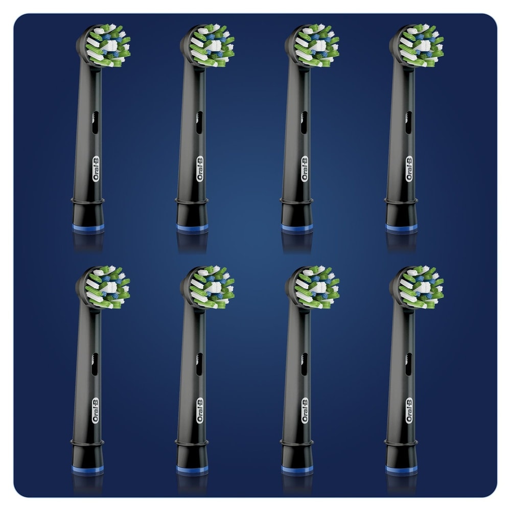 oral-b Oral-B CrossAction Brossette Avec CleanMaximiser, Noire, 8 Brossettes De Rechange