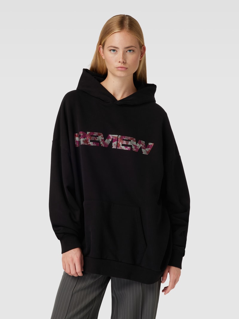 Hoodie mit Label-Detail in schwarz