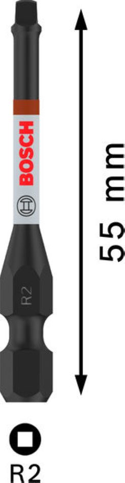 Bosch Blue Accessories 2608522553 PRO Robertson slagskruvmejselbits, R2, 55 mm, 5 delar