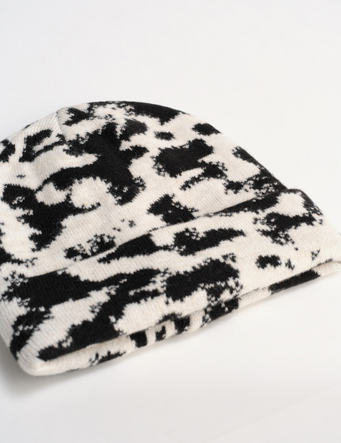 Strickmütze mit zweifarbigem Dessin