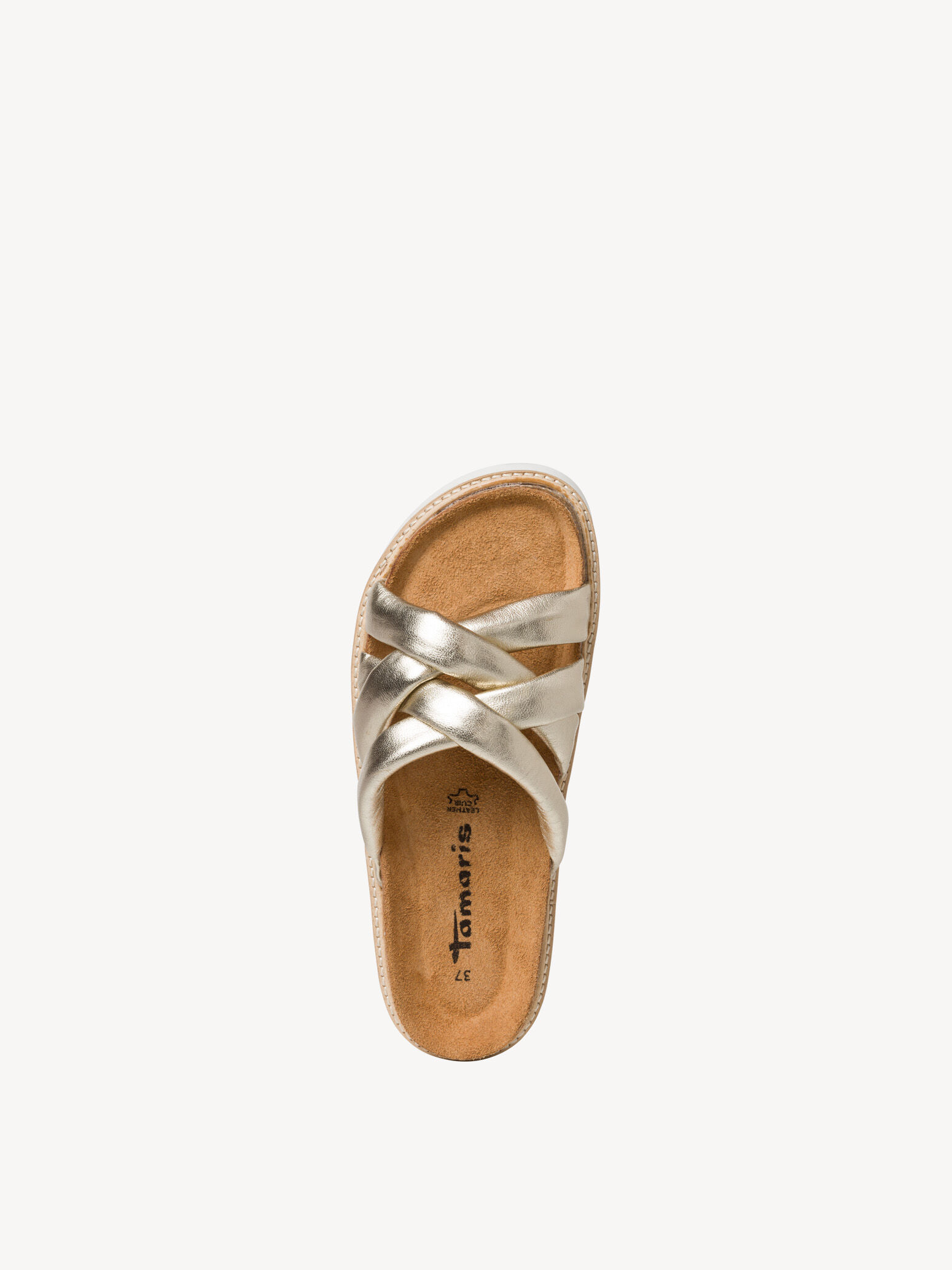 Mule en cuir - métallique