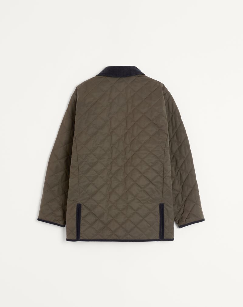 Gewatteerd nylon overhemdjack met Vlogo-patch