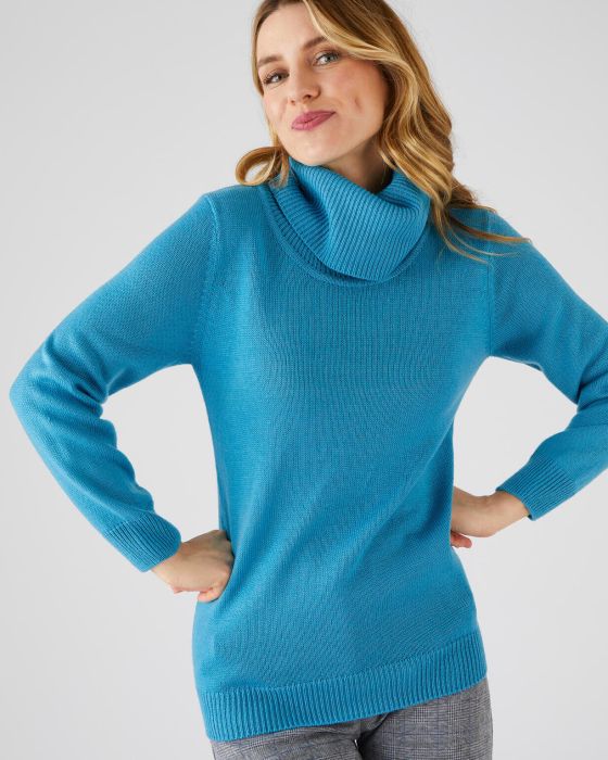 Pull col boule manches longues