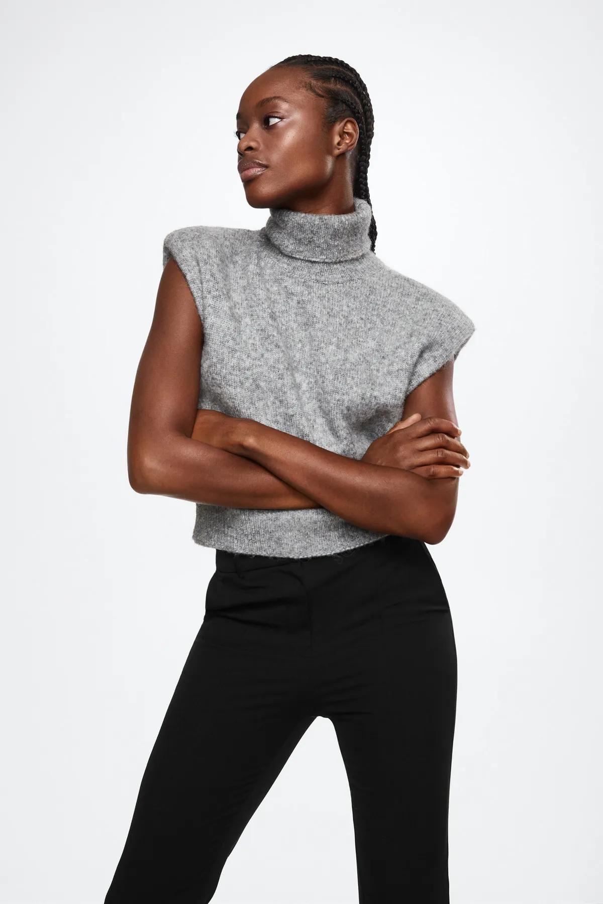 MANGO  Schwarze Damenhose 37034385