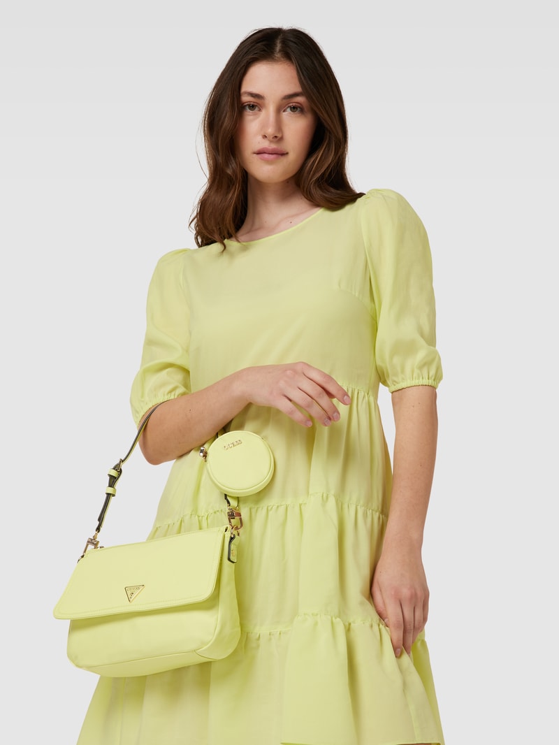 Handtasche mit Label-Details Modell 'GEMMA' in hellgelb