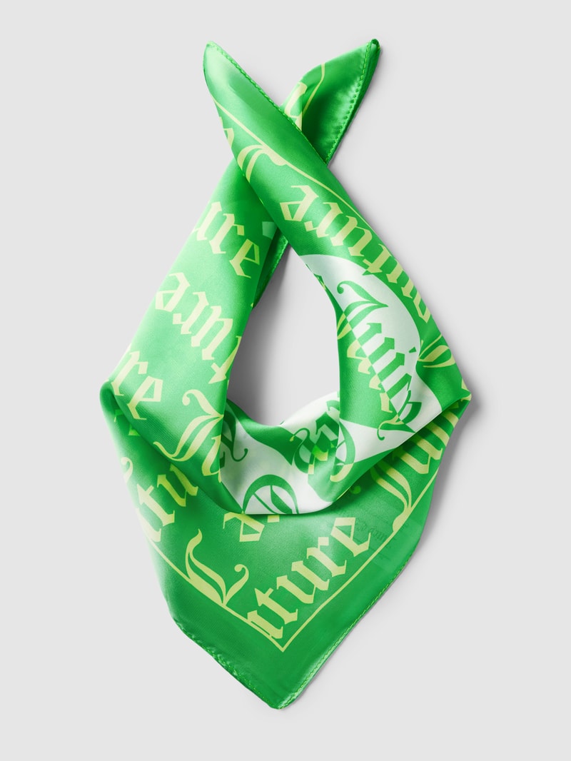Schal mit Label-Print Modell 'TULIP FOULARDS' in grün