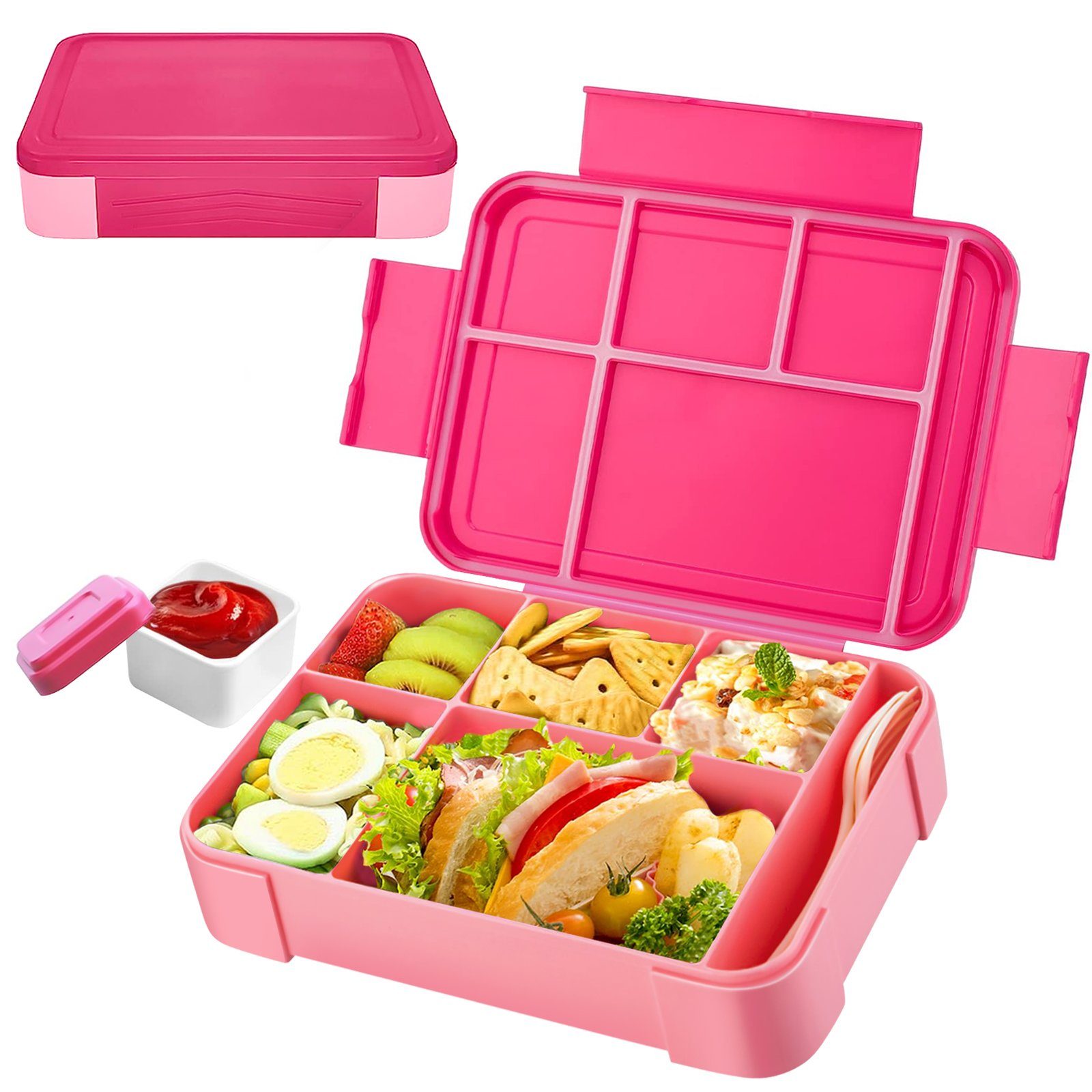 MDHAND Lunchbox Rechteckige Bento-Box, Kunststoffe, (1-tlg), Mit Multibesteck