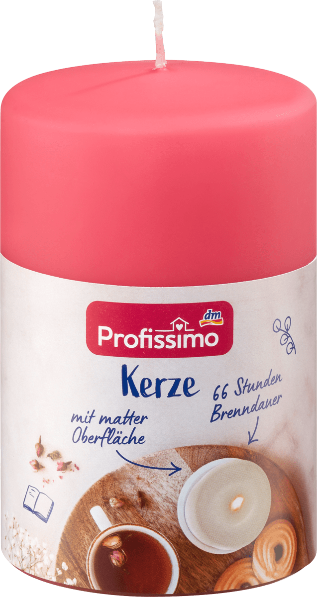 Kerze matt pink, 1 St