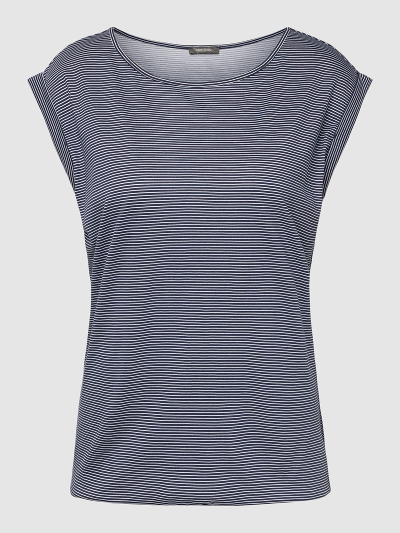 T-Shirt mit Streifenmuster in dunkelblau