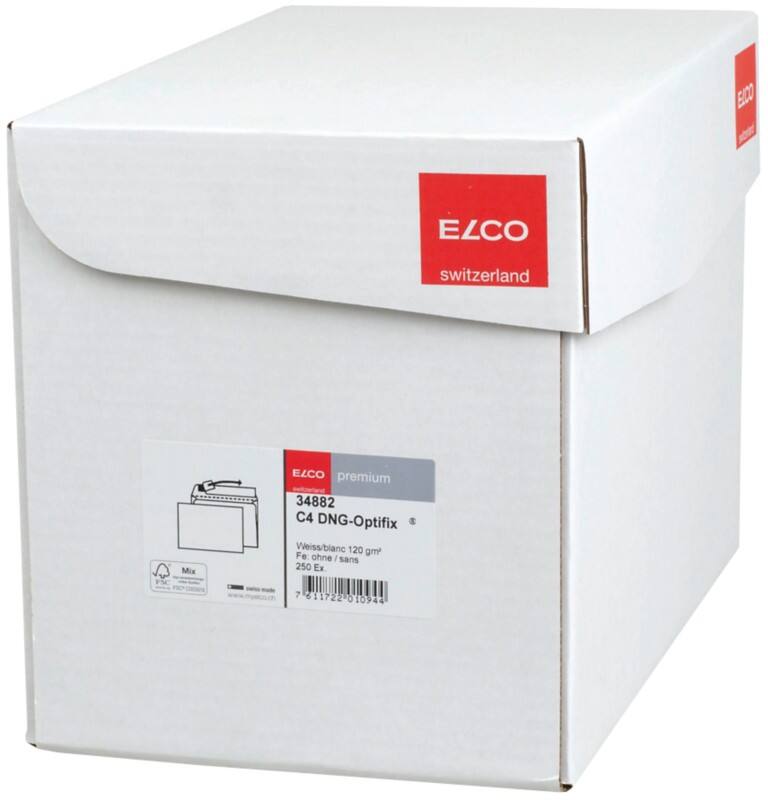 Elco Premium Briefumschläge Ohne Fenster C4 324 (B) x 229 (H) mm Abziehstreifen Weiß 120 g/m² 250 Stück