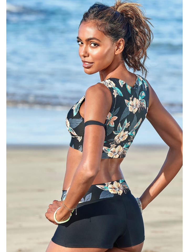 Venice Beach Bikini-Hotpants in schwarz-bedruckt günstig kaufen