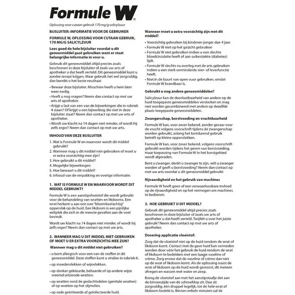 Tintura para verrugas Formula W - 6 ml