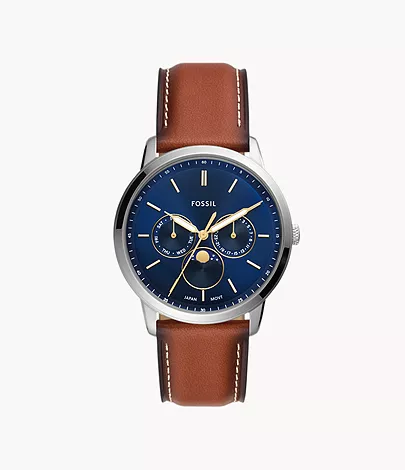 Fossil Uhr Neutra Mondphase Multifunktionswerk Leder braun