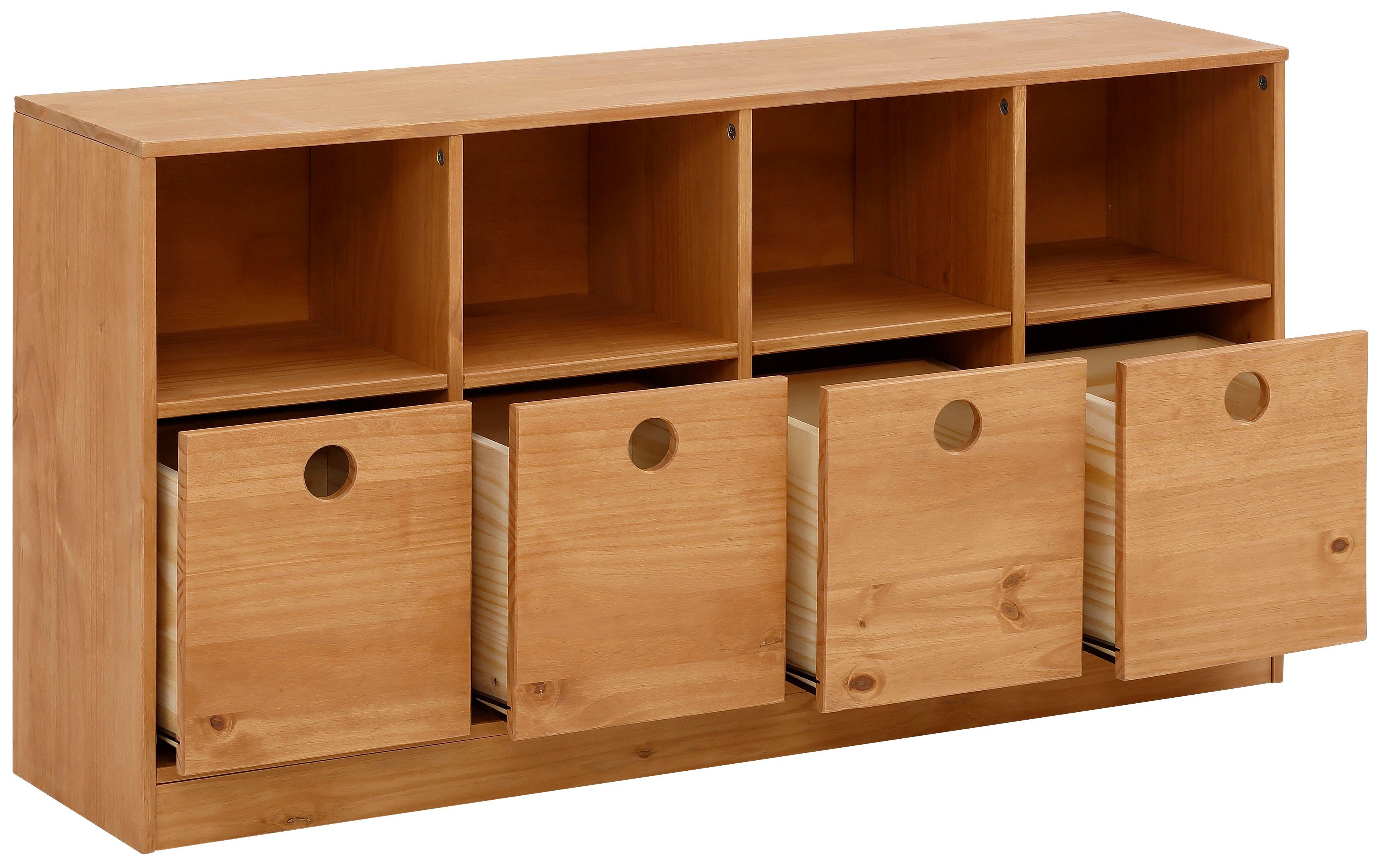 Lüttenhütt Kinderregal Alpi, 1-tlg., Kiefernholz, verschiedene Farbvarianten enthältlich, Breite 124,5 cm