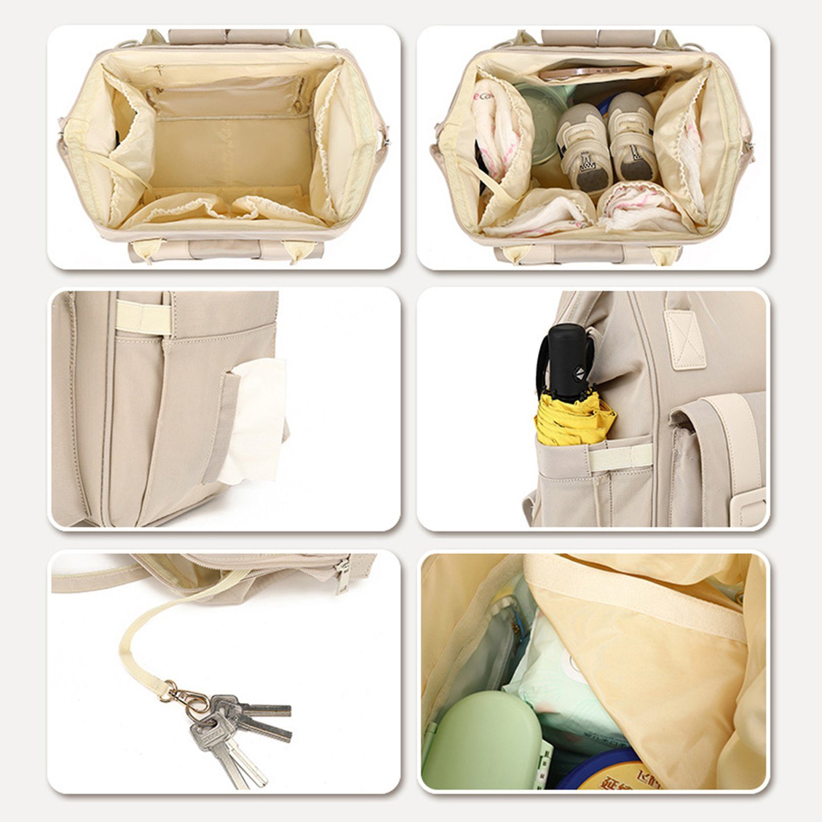 REDOM Wickelrucksack Wickeltasche Rucksack Baby Multifunktions-Babytaschen wasserabweisend (Windeln Babyflasche Milchfläsche Rucksack Tasche mit USB-Anschluss, Multifunktional, Babytasche, Wickelrucksack), mit Kinderwagen-Haken