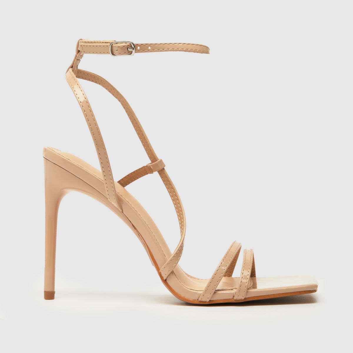 Schuh Santi – Naturfärgade höga klackar med stilettmönster