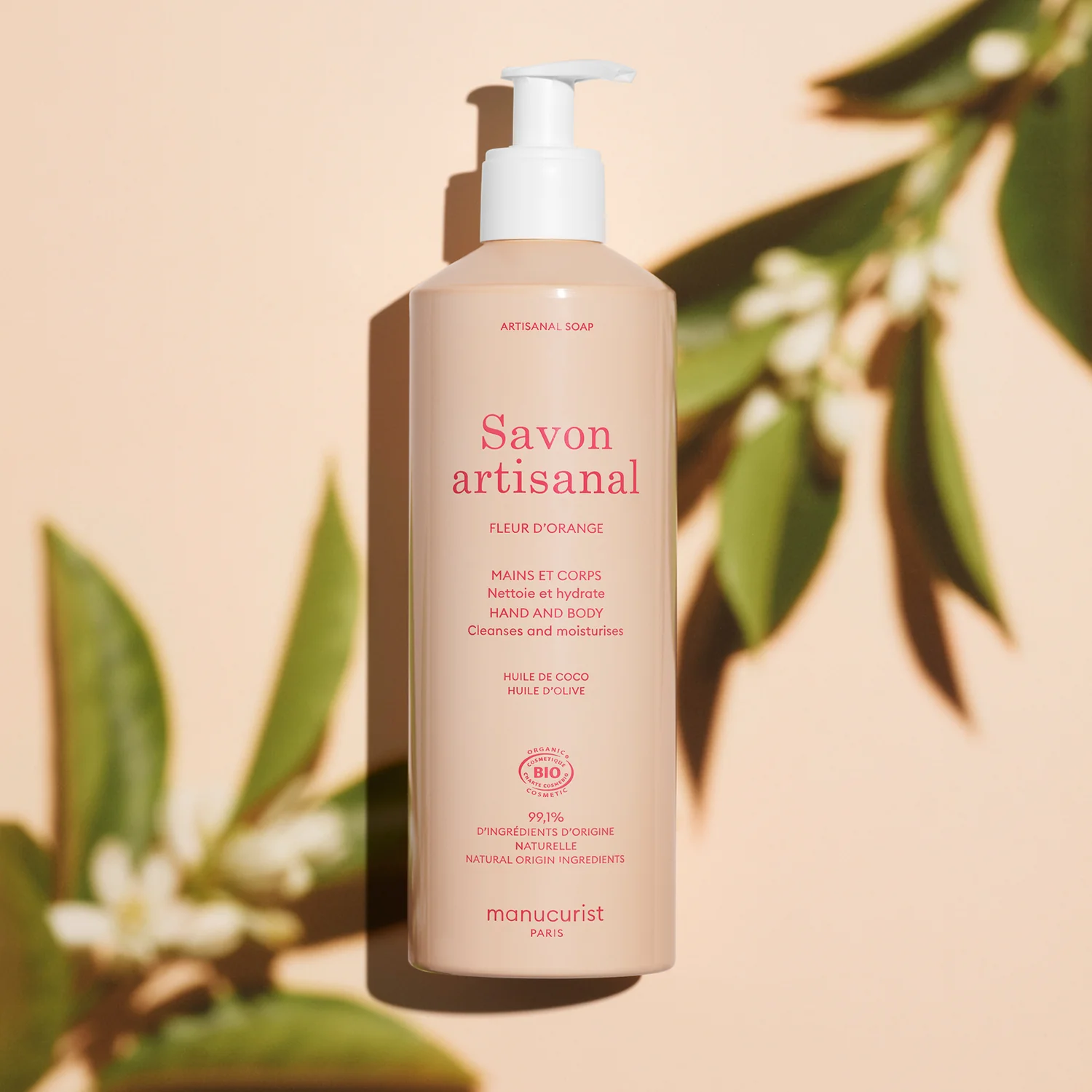 Cuidados com a pele - Sabonete artesanal de 500ml, aroma de flor de laranjeira - 500ml