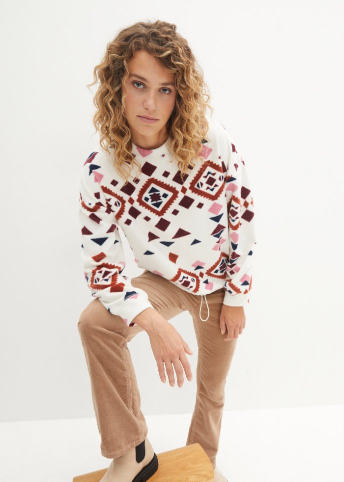 Bedrucktes Teddy-Fleeceshirt