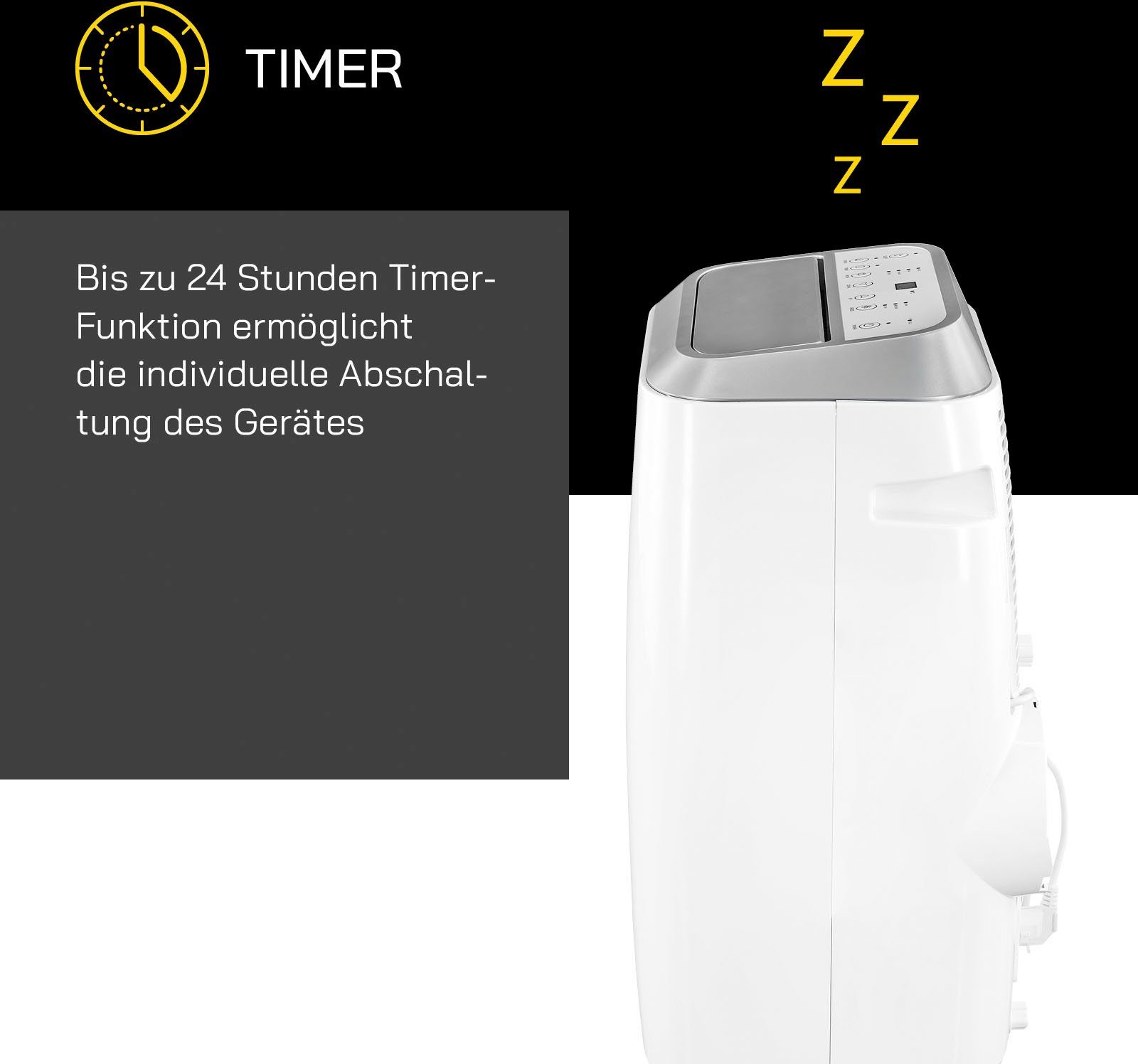 Gutfels 4-in-1-Klimagerät CM 81457 we, Luftkühlung - Entfeuchtung - Heizen, geeignet für 45 m² Räume